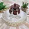 "Ivory Frost" Wide Pearl & Crystal Choker Set