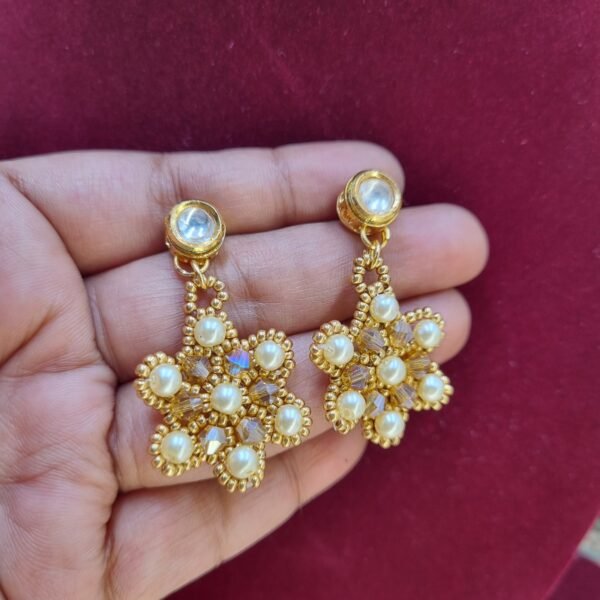 "Golden Honey" Amber Crystal & Pearl Floral Choker Set