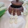 "Classic Ivory" Handwoven Pearl Double-Drop Earrings
