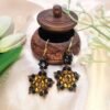 "Midnight Gold" Black & Metallic Crystal Star Earrings