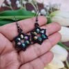 "Mystic Night" Iridescent Crystal & Black Star Earrings
