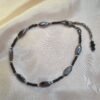 "Urban Smoke" Black & Smoky Grey Oval Bead Anklet