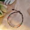 "Boho Prism" Multi-Color Crystal & Silver Anklet
