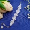 20251127_183225 "Snowfall Elegance" White Crystal & Bead Bracelet