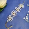 20251127_204206 "Meadow Lace" White & Green Crystal Flower Bracelet