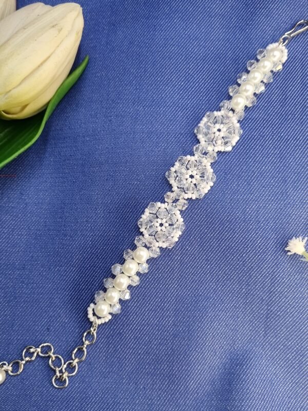 "Crystal Frost" Pearl & Snowflake Bracelet