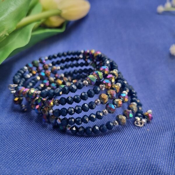 20251130_161259 "Midnight Galaxy" Navy & Iridescent Wrap Bracelet