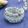 20251130_163005 "Ocean Mist" Pearl & Blue Crystal Wrap Bracelet