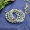 20251130_163240 "Ocean Mist" Pearl & Blue Crystal Wrap Bracelet