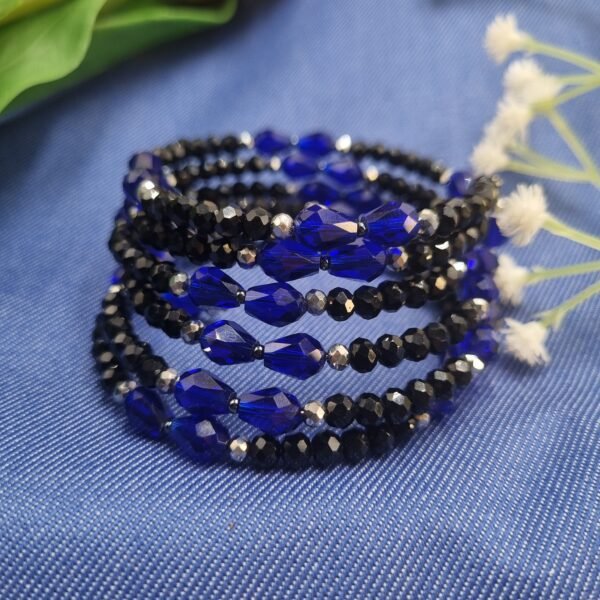 20251130_165202 "Midnight Sapphire" Black & Royal Blue Wrap Bracelet