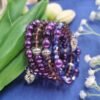 20251130_171636 "Royal Amethyst" Purple Pearl & Leaf Wrap Bracelet