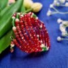 20251130_181827 "Festive Cheer" Red, Green & Pearl Memory Wire Bracelet