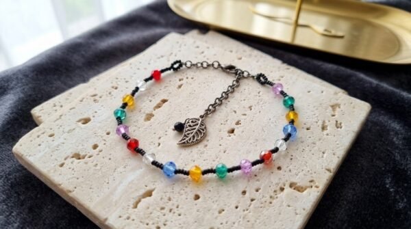 "Cobalt Shimmer" Faceted Blue Crystal Anklet