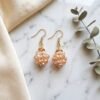 "Crimson Bloom" Antique Gold & Maroon Beaded Earrings
