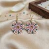 "Blush Rose" Silver & Pink Crystal Drop Earrings