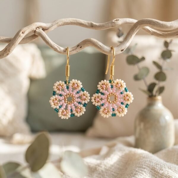 2026/01/2241.jpg "Blush Rose" Silver & Pink Crystal Drop Earrings