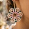 "Blush Rose" Silver & Pink Crystal Drop Earrings
