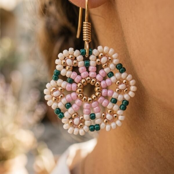 "Blush Rose" Silver & Pink Crystal Drop Earrings