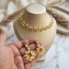 "Sunshine Bloom" Yellow & White Floral Vine Choker Set