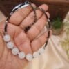 "Forest Night" Black & Green Minimalist Anklet with Leaf Charm